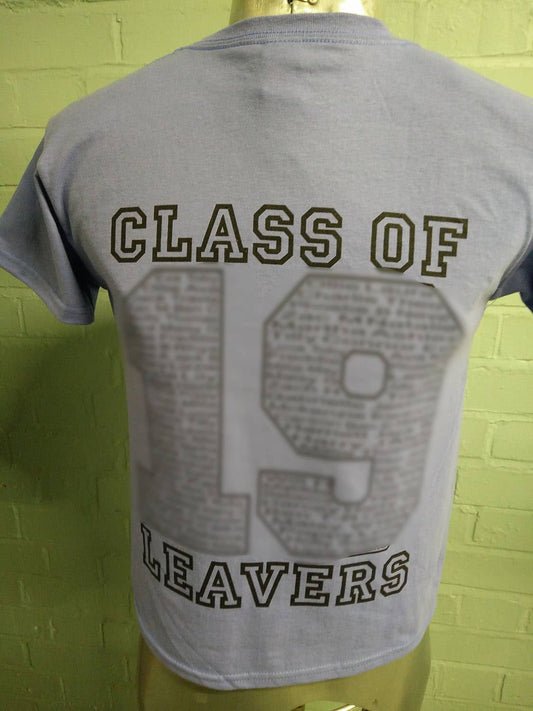 Ashby Leavers T Shirts Grey with Black Print 1