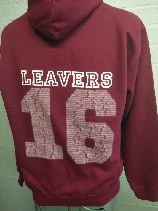 Birchgrove Burgundy Leavers Hoodies 2016
