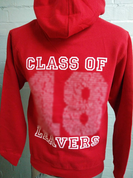 Burhill Bright Red Leavers Hoodies 2018