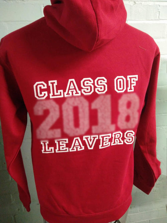 Cavendish Red Printed Leavers Hoodies 2018 1