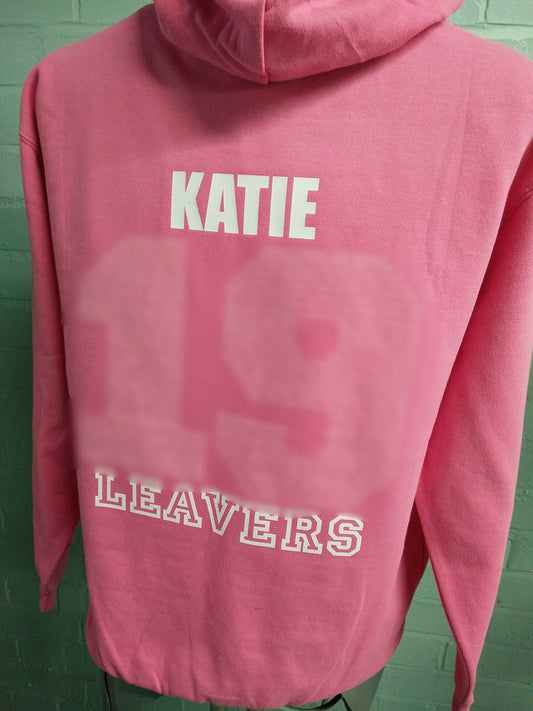Conyers School 2019 Printed Pink Leavers Hoodies