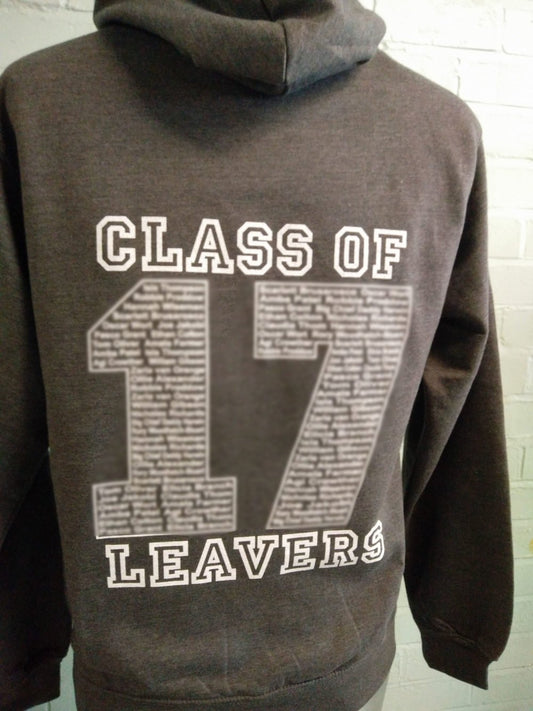Duo Colour Grey Marl Leavers Hoodies 2017