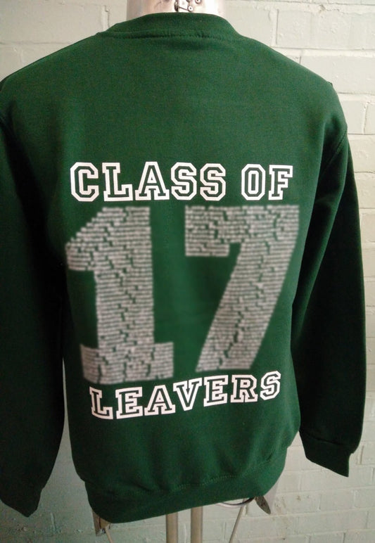 Green Leavers Sweatshirts Class of 2017