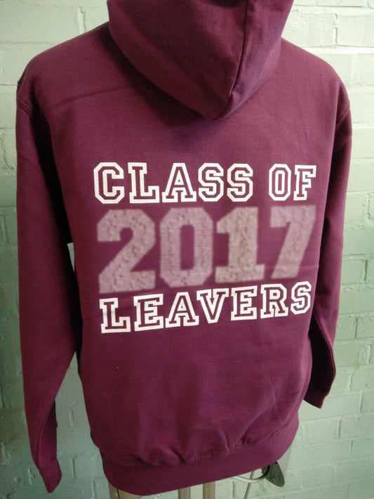 Hayfield School Burgundy Leavers Hoodies
