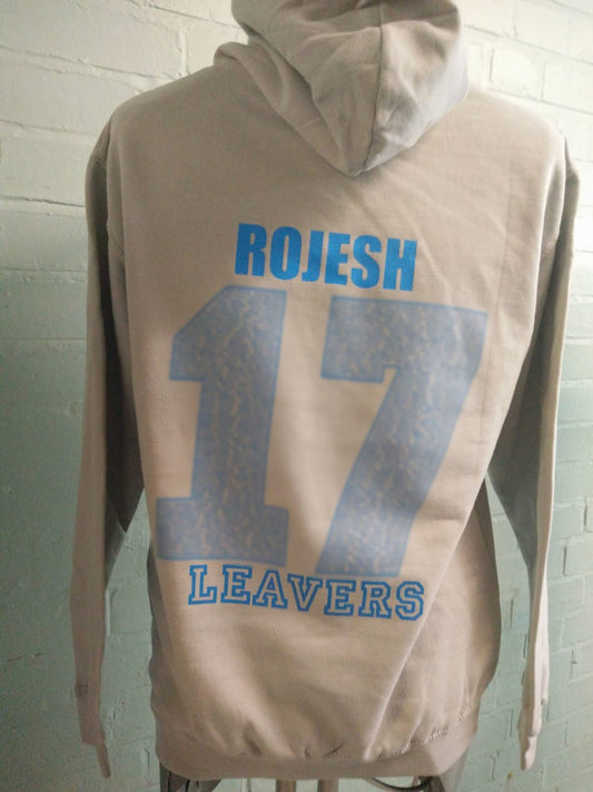Marl with Blue Print Leavers Hoodies 2017