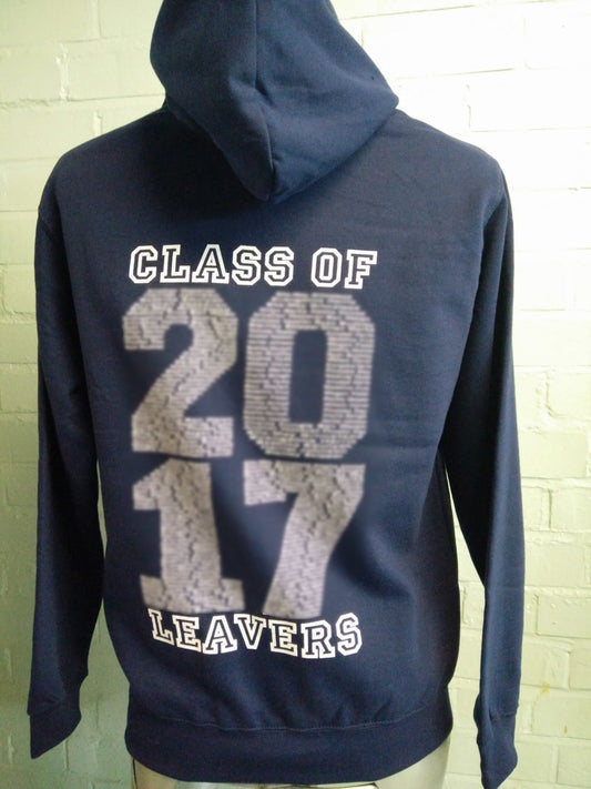 Navy Class of 2017 Printed Hoodies