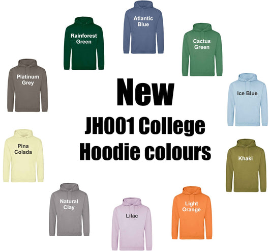 New colours for the JH001 Leavers College Hoodie