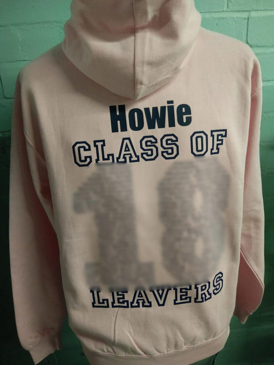 Peach Class of 2018 Leavers Hoodies with Printed Details 1