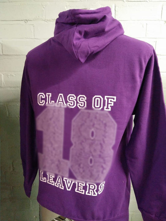Purple Printed Leavers Hoodies Class of 2018 2