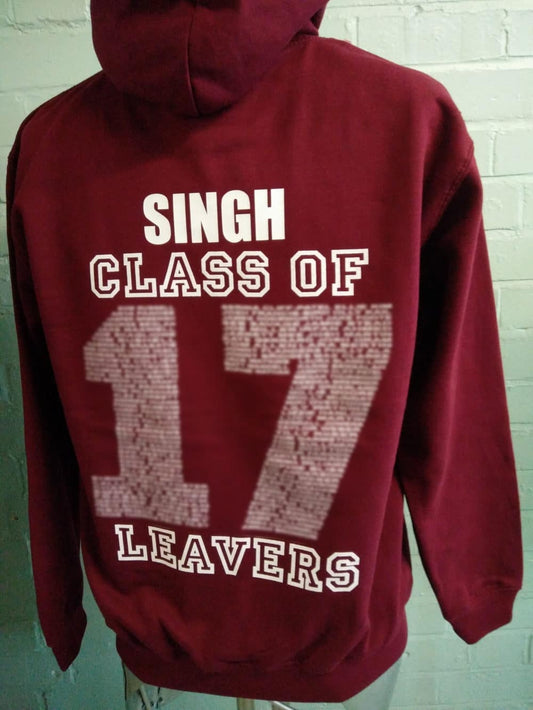 RGS Burgundy Leavers Hoodies 2017