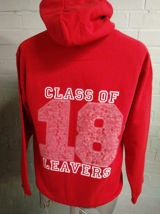 Red Class of 2018 Leavers Hoodies