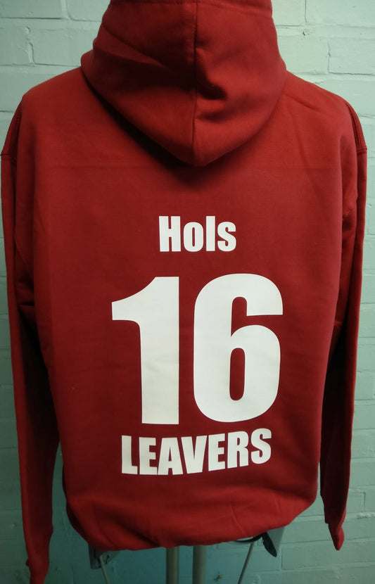 Red College Leavers Printed Hoodies
