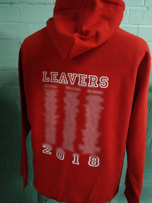 Vincents CPS Red Leavers Hoodies Class of 2018 2