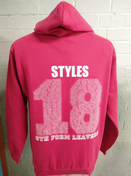 Wymondham Pink Leavers Hoodies Class of 2018 Custom Printed