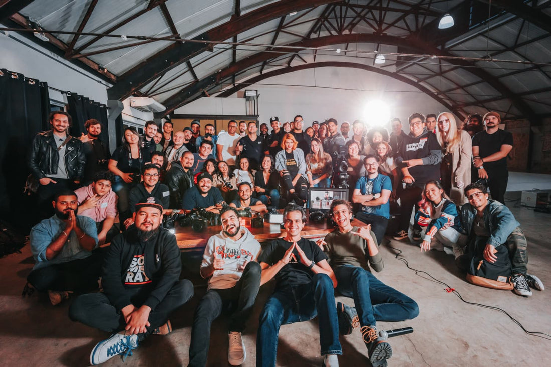Group of students relaxing after a gig