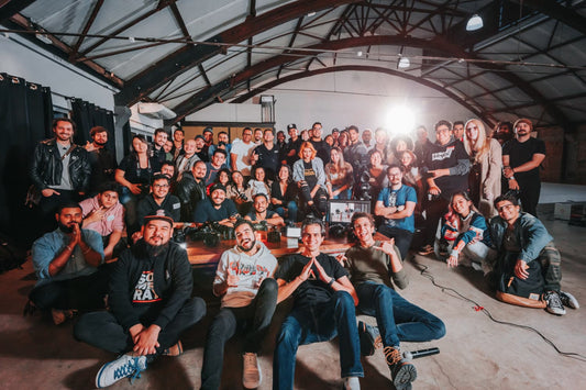 Group of students relaxing after a gig