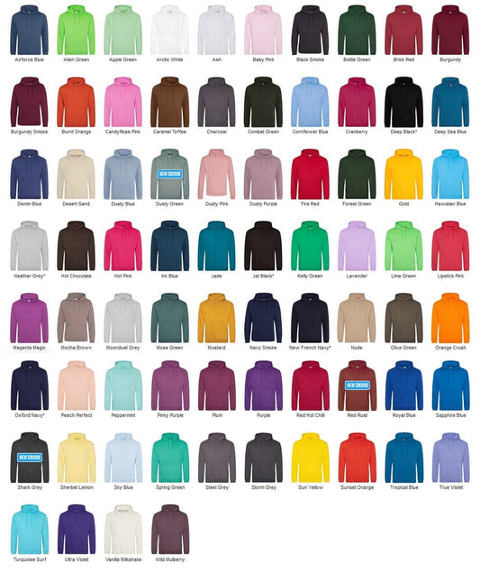 College Hoodie Colours