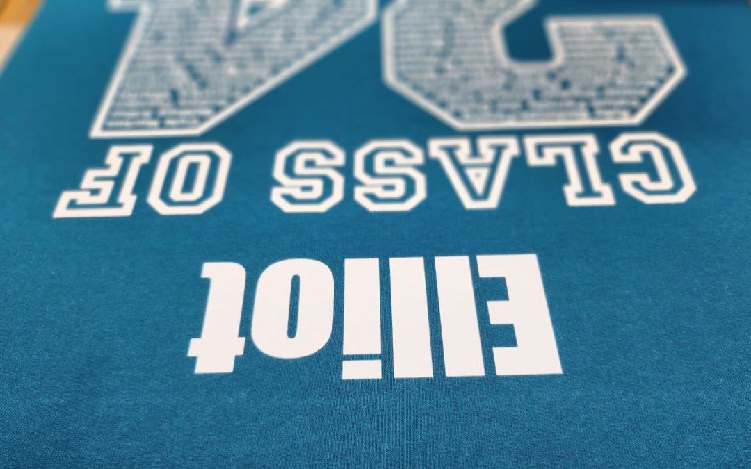 Hoodie screen print​ for end of year high school class hoodie.