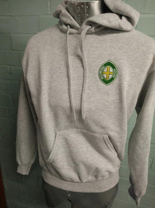 Grey Hoodie with green embroidery