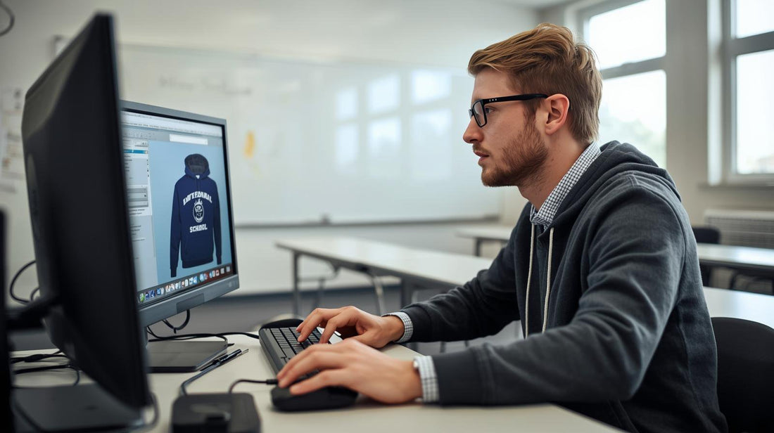 Teacher ordering custom high school hoodies​ online